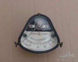 Bakelite Miliampmeter for workshop bevelled glass
