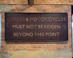 Rare Railway Sign for Motorcyclists