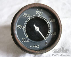 VDO Fuel Presure Gauge Wehrmacht Wassersäule Manometer