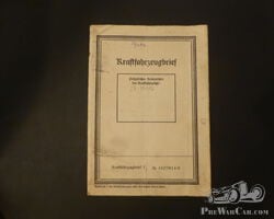 Opel P4 Kraftfahrzeugbrief von 1936 original