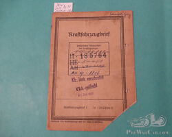 Auto Union DKW 700 Meisterklasse Bj.37 Kraftfahrzeugbrief LKW Umbau