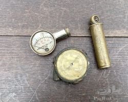 3 x Vintage car or motorcycle tyre pressure gauges. Michelin and Dunlop