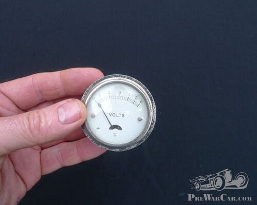 White Dial Voltmeter Gauge for 6 Volts Cars