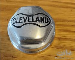 Nickeled hubcap for a vintage Cleveland car