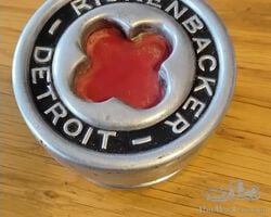 Nickeled hubcap for a vintage Rickenbacker car