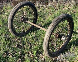 Vintage Rear Axle and Wheels suitable for a Cyclecar Project