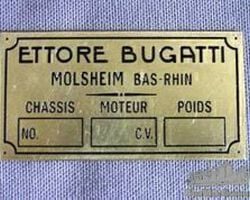 Bugatti Chassis Number Plate
