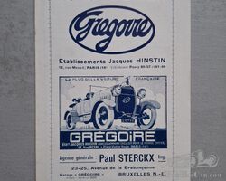 1921 / 1922 Automobiles Grégoire Type 134 & Type 132 B brochure