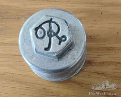 Cast aluminium hubcap for a vintage Rover