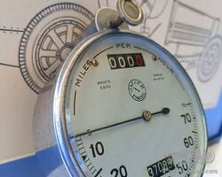 French Jaeger speedo in MPH - Bugatti, Amilcar, Salmson etc. snap reset trip meter
