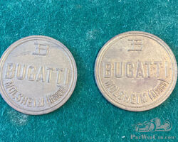 Bugatti Touring Model Rear Suspension Brass Molsheim Badge Pair
