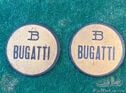Bugatti Pair of Embossed Brass Badges
