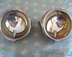 Big 24cm PHARES BESNARD ELECTRIC stirrup mount headlights . Great condition.
