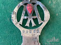 Original Solid Nickel 1916 Light Car AA Badge with Red Heart