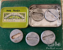 Set of 5 Bugatti Wire Wheel Hub Plugs believed Original