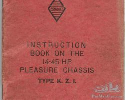 Renault 14-45 HP type KZ I manual handbook