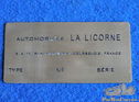 LA LICORNE Courbevoie Car Plate