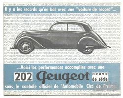 Peugeot 202 automobile Auto 1938