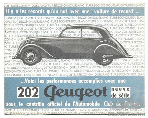 Peugeot 202 automobile Auto 1938