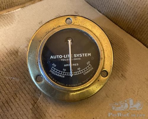 Auto-lite brass amp meter