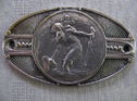 12 French old silver plated St Christopher Christophorus dashboard plate