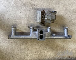 Delage D8 inlet manifold and Carter WCD carburettor.