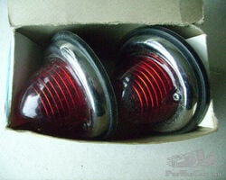 Pair of NOS Red Mushroom Lights. Make AEB
