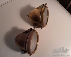 Matching Pair of Early Brass Electric Automobile Lamps – 125 mm – Circa 1910–1925. Price: €199 the pair