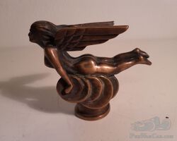 Art Deco Winged Goddess Radiator Mascot – Flying Maiden – Bronze Patina. Price: €195
