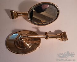 Pair of Large Brass Oval Rear-View Mirrors – HALF NEW RETAIL PRICE. Price: €295 the pair
